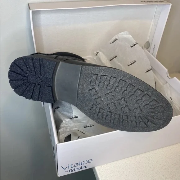 Sonoma Men’s Combat Boots Size 11W Wide Gray Lace-Up Casual Rugged Comfort Ortho - Picture 6 of 8